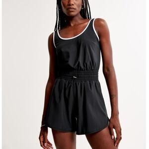 Abercrombie Traveler Athletic Romper Size Small Petite Black Tennis Pickleball
